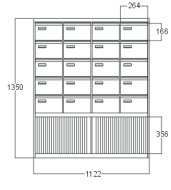 Metal filing cabinet Kovona G2453 for A5 format - 3