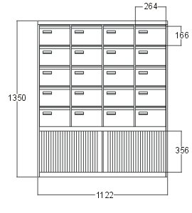 Metal filing cabinet Kovona G2453 for A5 format - 3