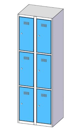 Box case with six doors XS66-18 - 3