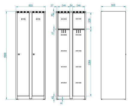 Metal wardrobe A4238 - double-skin doors - 8