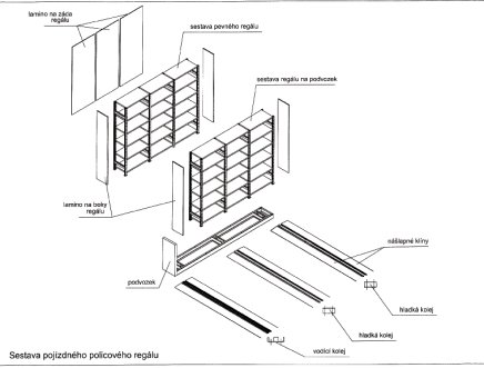 Sliding racks, width 1230 mm, type E1.212 - 5