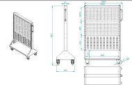 Perforated stand PSZ 22 B S1 double-sided on wheels for 6 panels - 5