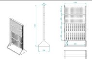 Perforated stand PSZ 23 A S1 double-sided for 8 panels - 5