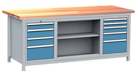 Workshop table with containers, set DPJ 204 - 2