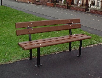 Mars metal bench with recycled/plastic - 1