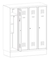 Metal wardrobe with reduced height MSum 340S width 1200 mm - 2