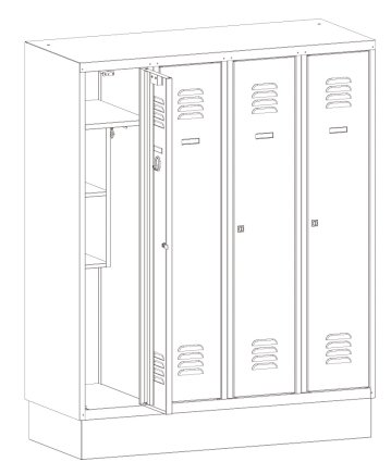 Metal wardrobe with reduced height MSum 340S width 1200 mm - 2