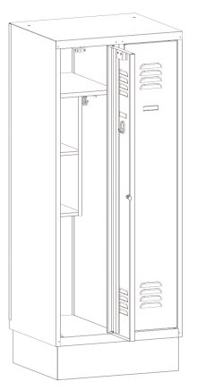Metal wardrobe with reduced height MSum 420S width 800 mm - 3