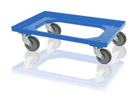 Chassis for crates - 2 swivel wheels, color blue - 1