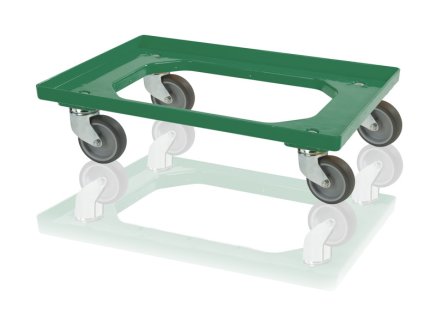 Chassis for crates - 4 swivel wheels, color green - 2