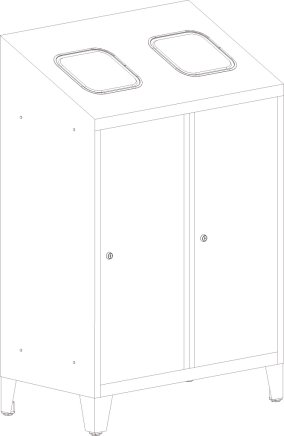 Double waste bin for sorted waste MPO 02r - 2