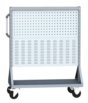 Perforated stand PSZ 21 B S1 double-sided on wheels for 4 panels - 4