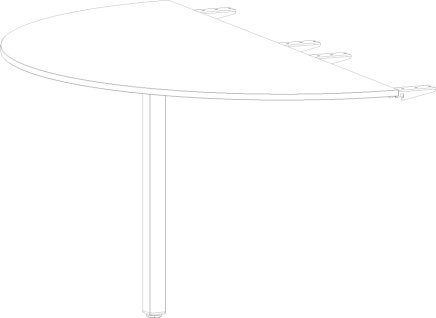 Semi-circular connector for Stb Comfort tables with a depth of 800 mm - 1