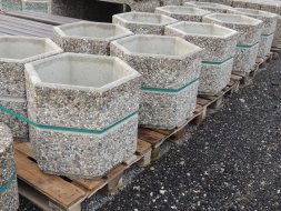 Concrete hexagonal flower pots (2 models)