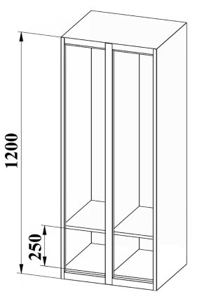 Metal wardrobe with two doors XS52-12 - 3