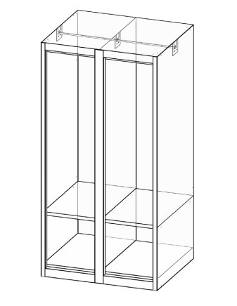 Metal wardrobe with two doors XS52-12 - 4