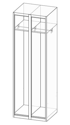 Metal wardrobe with two doors XS62-18 - 7