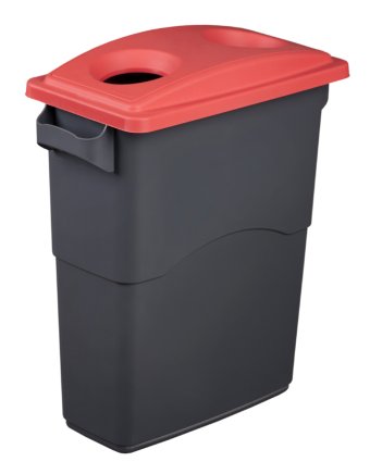 EcoSort waste bin lid for plastic - color red - 1