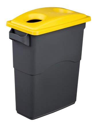 EcoSort waste bin lid for plastic - color yellow - 1