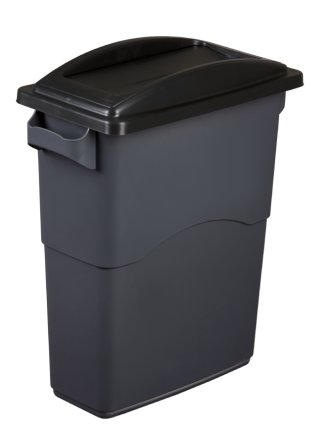 Lid for the EcoSort waste bin with swinging flap - color black - 2