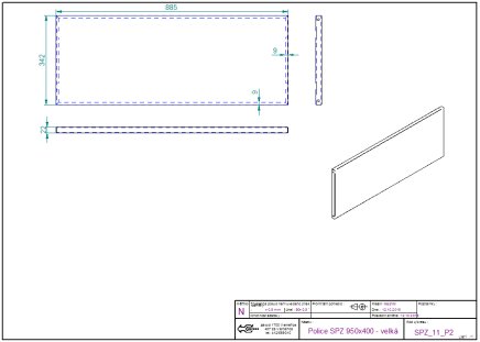 Large shelf for license plate cabinets SPZ_11_P2 - 2