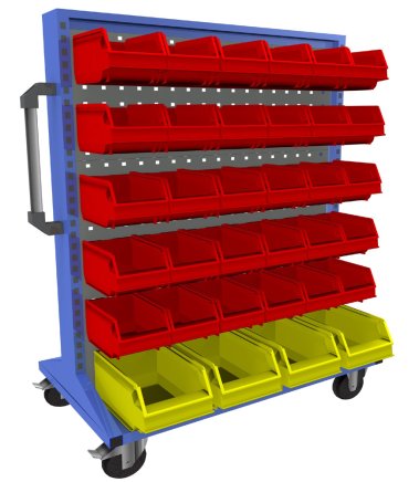Mobile double-sided panel with equipment PSZ_21_B_VAR_6 - 1