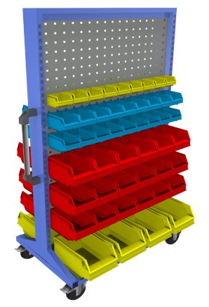 Mobile double-sided panel with equipment PSZ_22_B_VAR_5 - 1