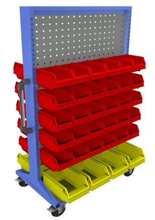 Mobile double-sided panel with equipment PSZ_22_B_VAR_6 - 1