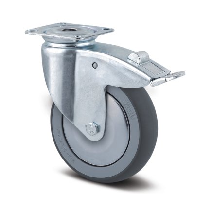 Instrument wheel gray with total brake, mounting with plate (3 models) - 1