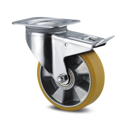 Brown instrument wheel with ø 160 mm with total brake and mounting plate - 1