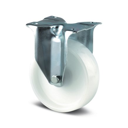 Fixed industrial wheel white with mounting plate (4 models) - 1