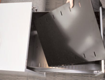 Inserted perforated bottom + 2x divider for 2, 3 and 4 drawer Bisley BS file cabinets, FLS format - 1