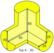 Three-arm corner coupling black - 5