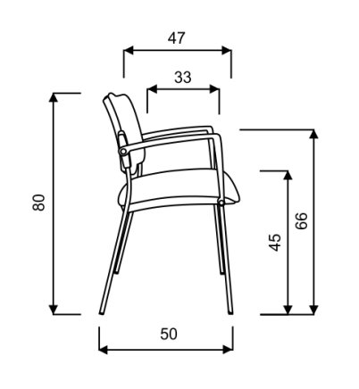 Square plastic conference chair - 2