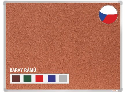 Notice board with a quality cork surface 2000 x 1200 mm - 1
