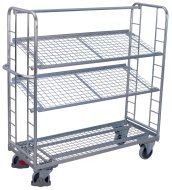 Staried trolley with inclined shelves, galvanized version sw-540.226