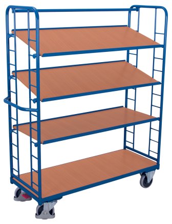 Storied trolley with slanted shelves sw-640.202 - 1