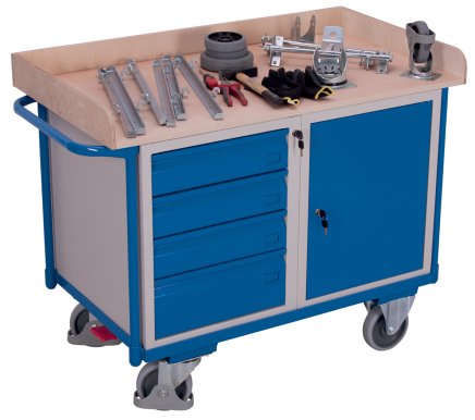 Workshop trolley with cabinet and drawer cabinet type sw-600.613 - 1