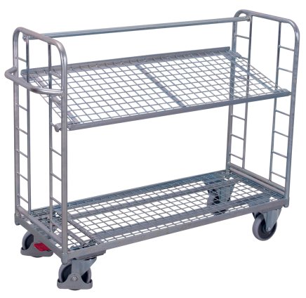 Storied trolley with galvanized inclined shelves (6 models) - 1