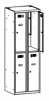 Metal wardrobe with reduced height MSum 322S width 600 mm - 1