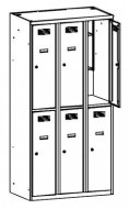 Metal wardrobe with reduced height MSum 332S width 900 mm - 1