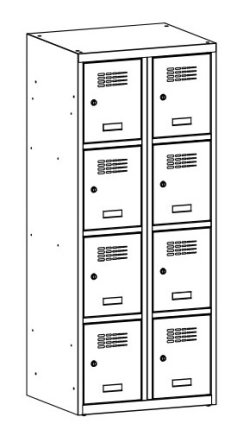 Metal wardrobe with reduced height MSum 324S width 600 mm - 2