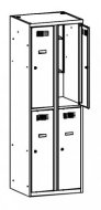 Metal wardrobe with reduced height MSum 422S width 800 mm - 1