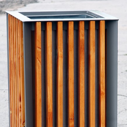 Outdoor waste bin wooden 1018 - 3