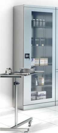 Stainless steel cabinet with glass doors SmlN 101 - 1