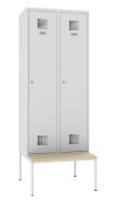 Sum 420 W metal wardrobe with bench P421 W - 1