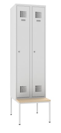 Sum 320 W metal wardrobe with bench P321 W - 1