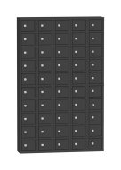 Metal cabinet with 50 lockable boxes