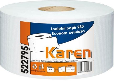 Toilet paper Jumbo Karen 280 Econom 6 pieces - 1