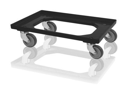 Chassis for crates - 4 swivel wheels, color black - 1